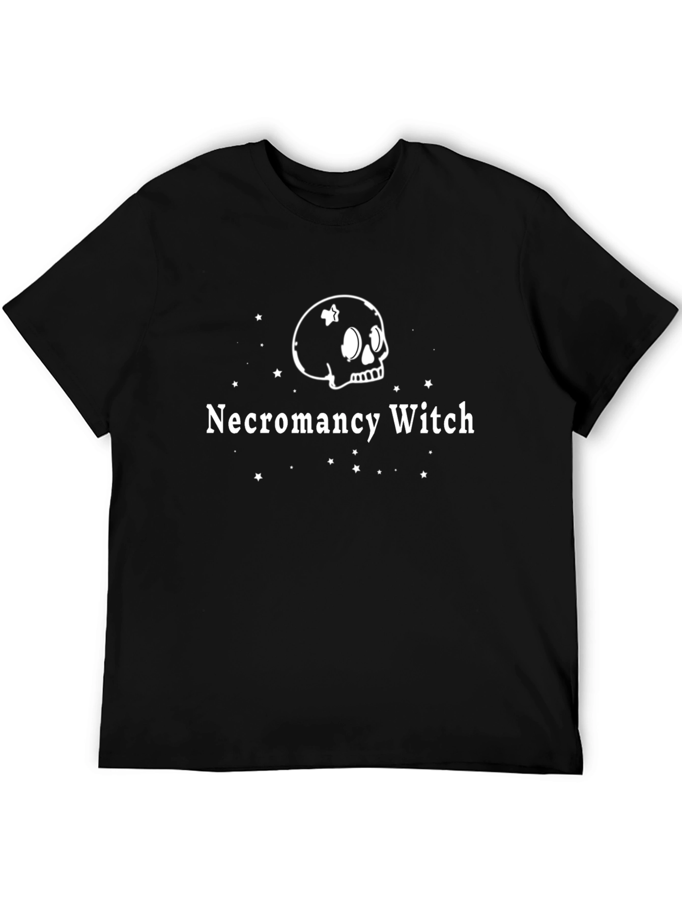 Necromancy Witch Graphic T-Shirt - Skull & Stars