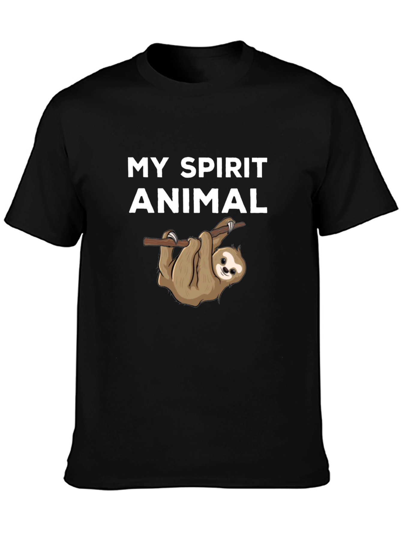 My Spirit Animal Sloth T-Shirt Black Cotton
