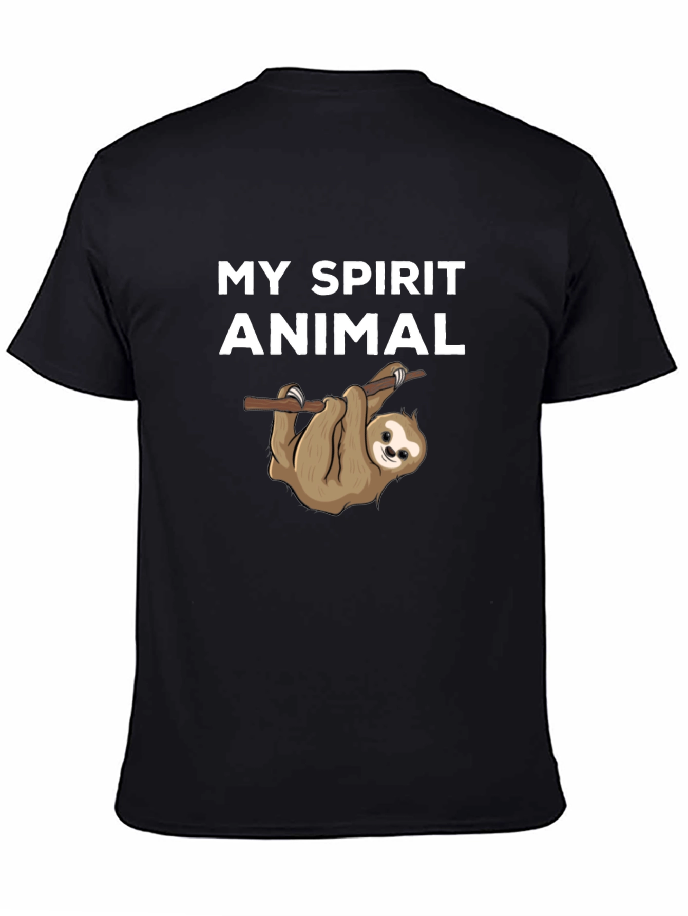 My Spirit Animal Sloth T-Shirt Black Cotton