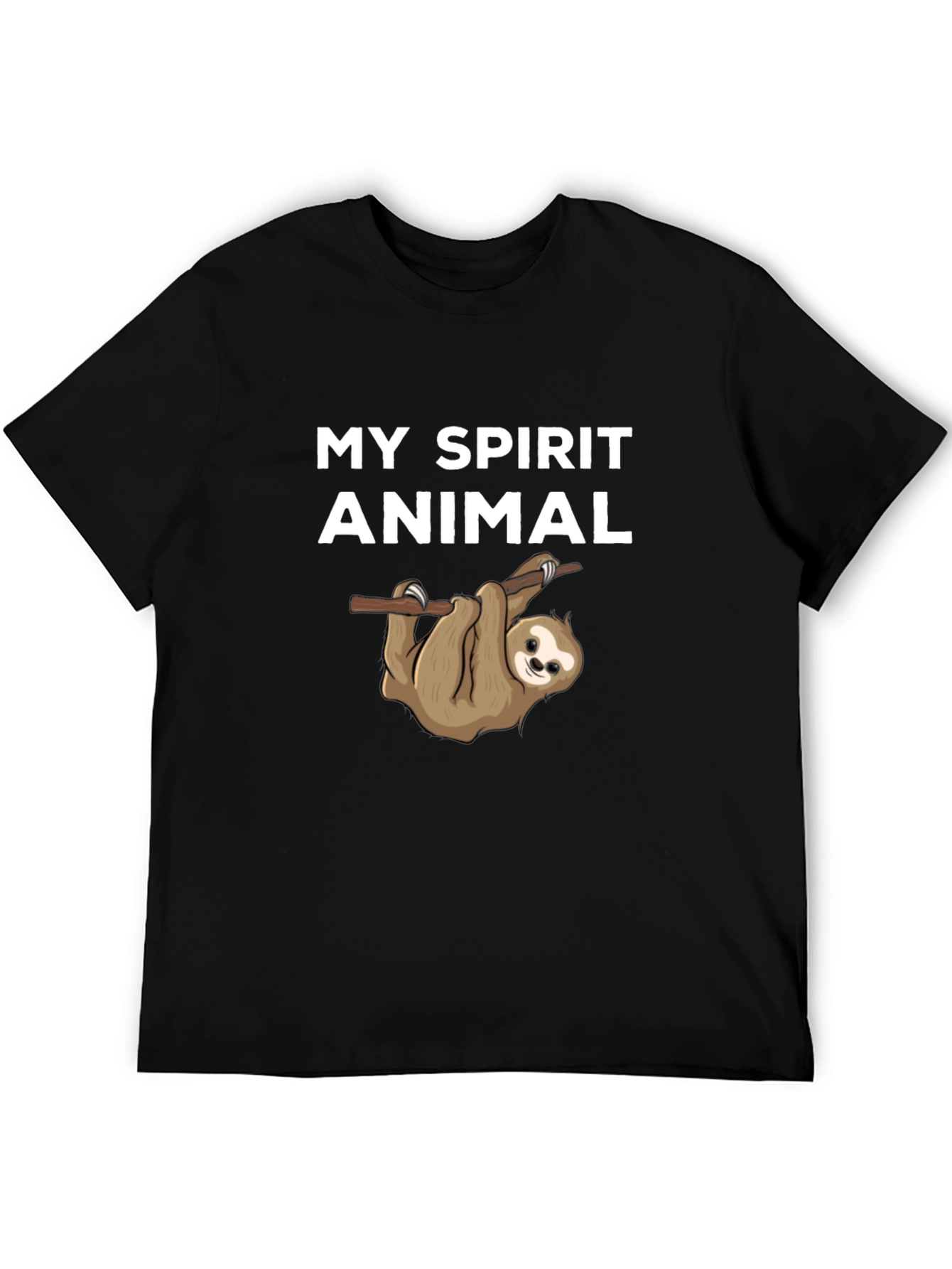 My Spirit Animal Sloth T-Shirt Black Cotton