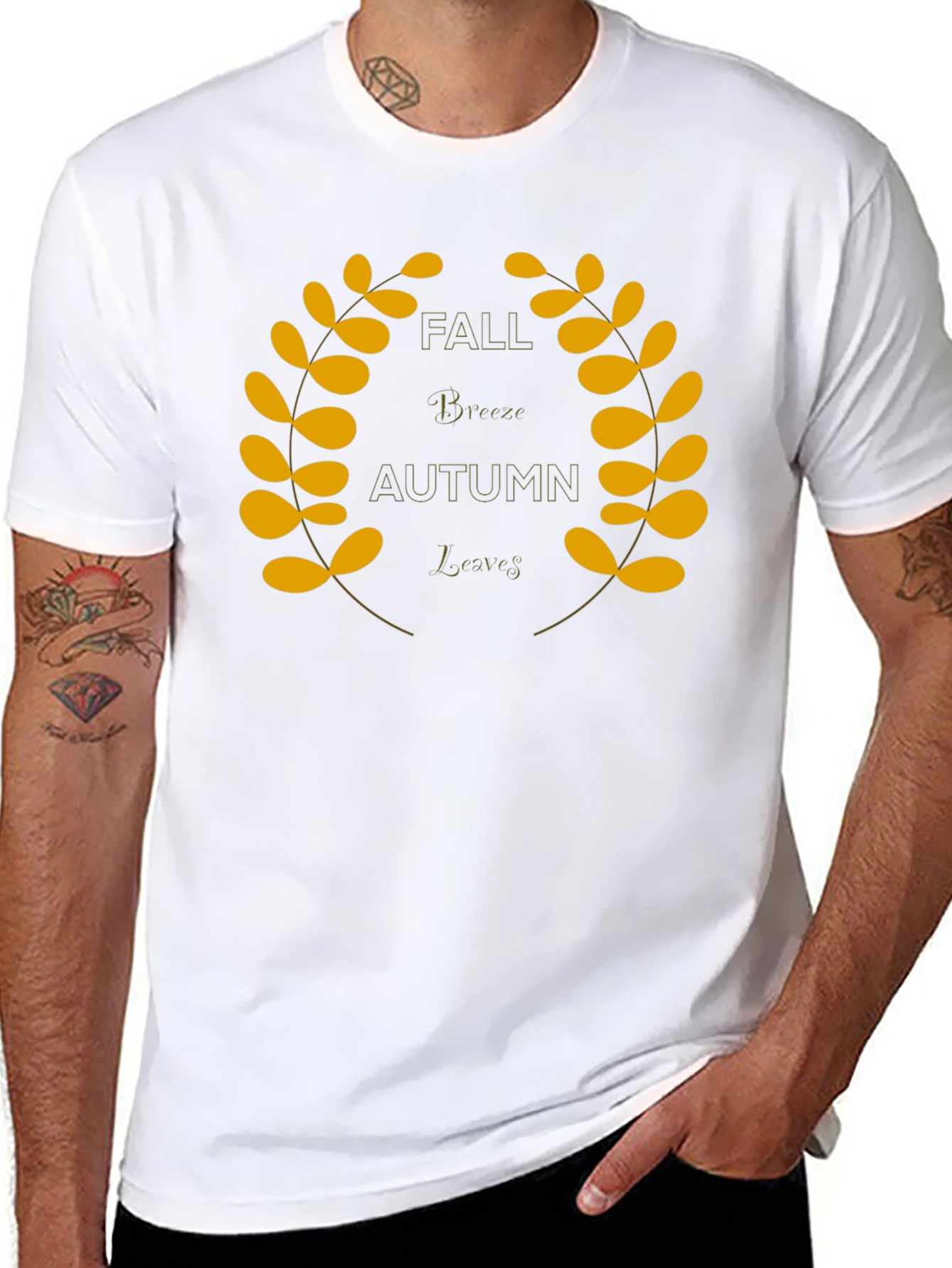 Fall Breeze Autumn Leaves Graphic Tee