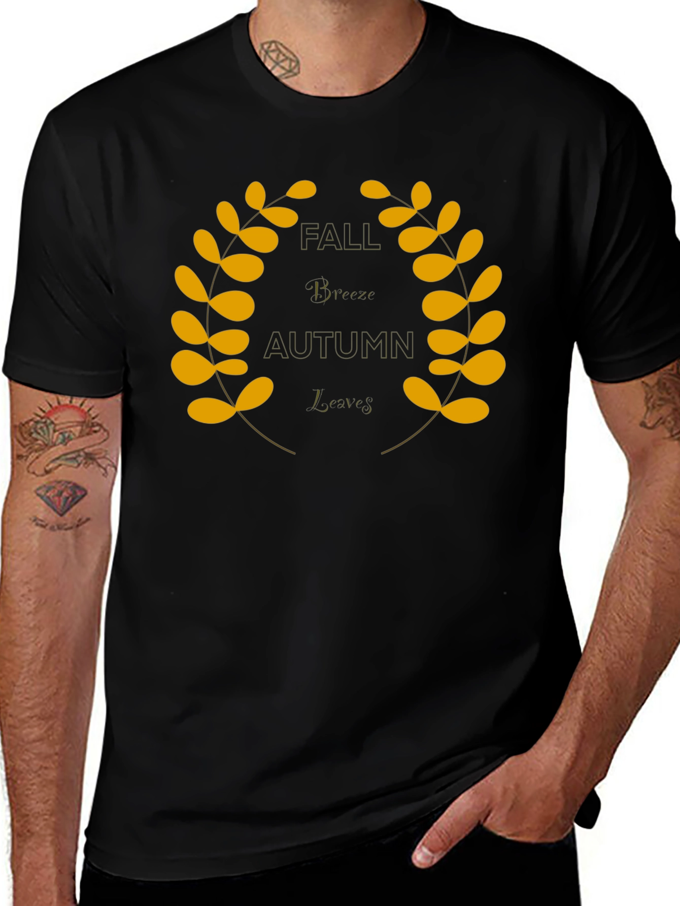 Fall Breeze Autumn Leaves Graphic Tee