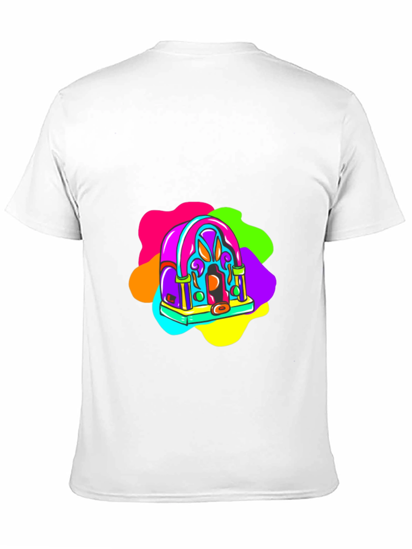 Retro Radio Black T-Shirt: Vibrant & Funky Design