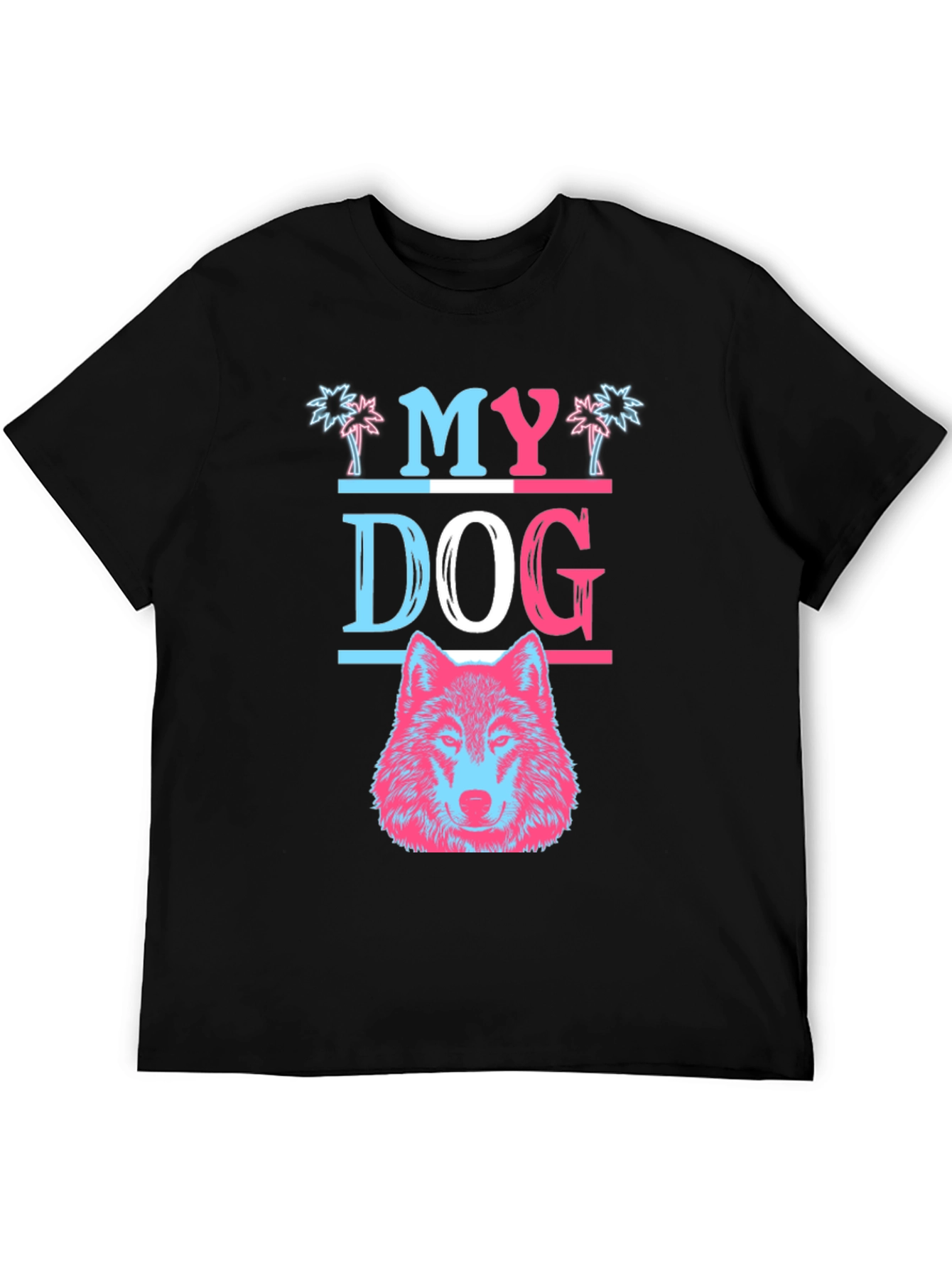 My Dog Wolf Graphic T-Shirt - Black