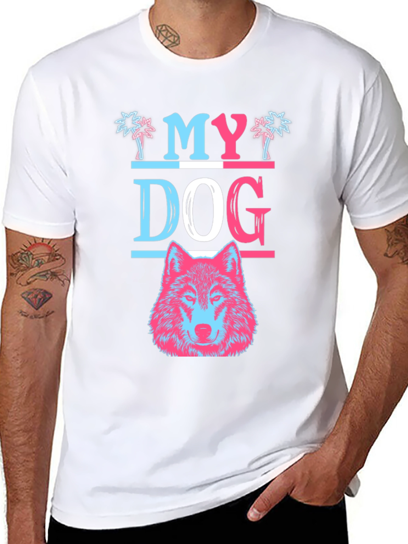 My Dog Wolf Graphic T-Shirt - Black