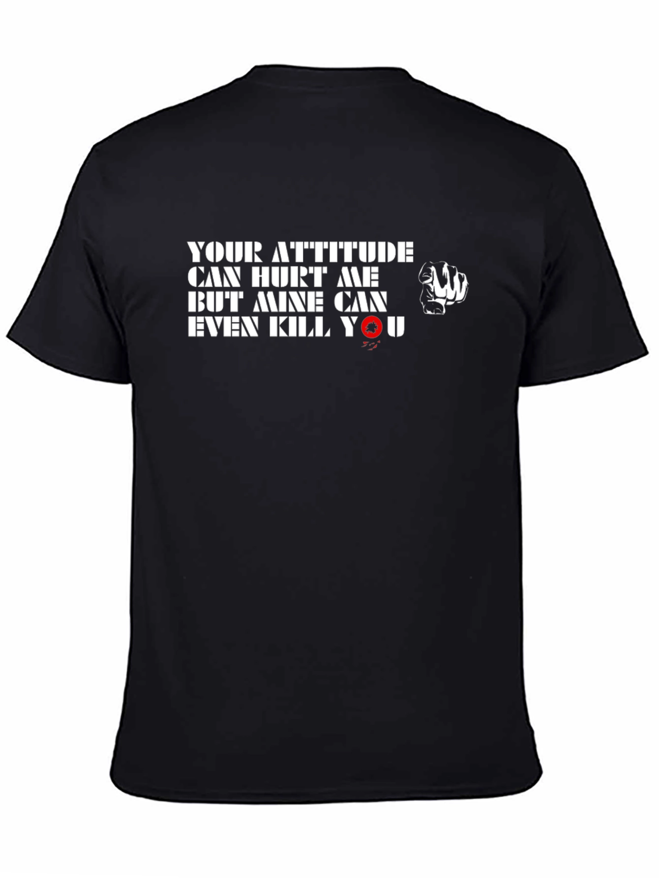 Attitude Graphic Print Black T-Shirt