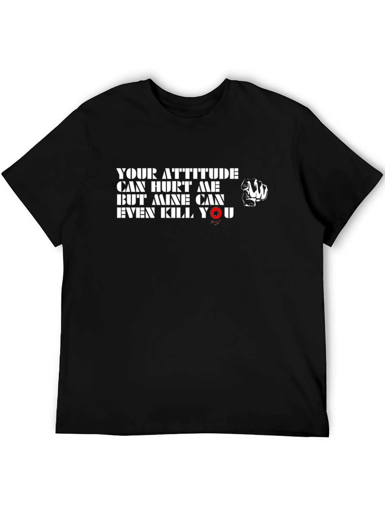 Attitude Graphic Print Black T-Shirt
