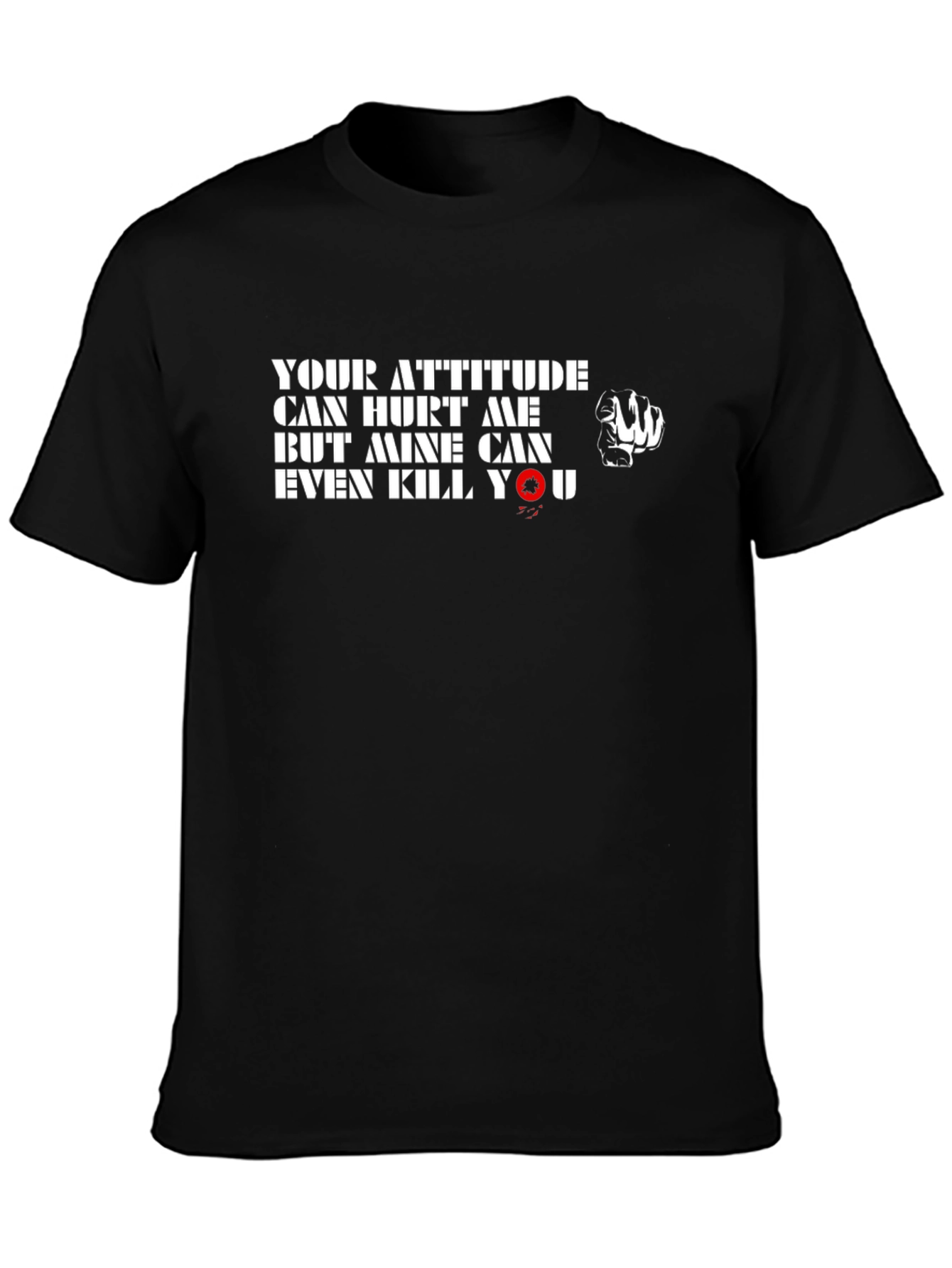 Attitude Graphic Print Black T-Shirt