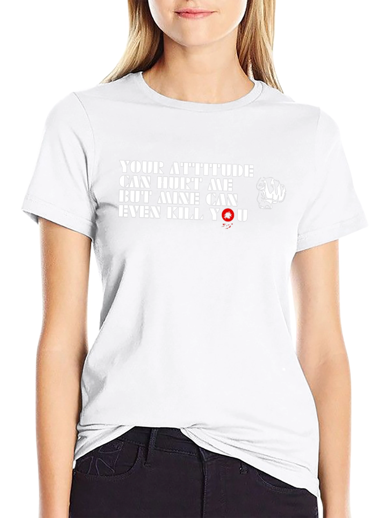Attitude Graphic Print Black T-Shirt
