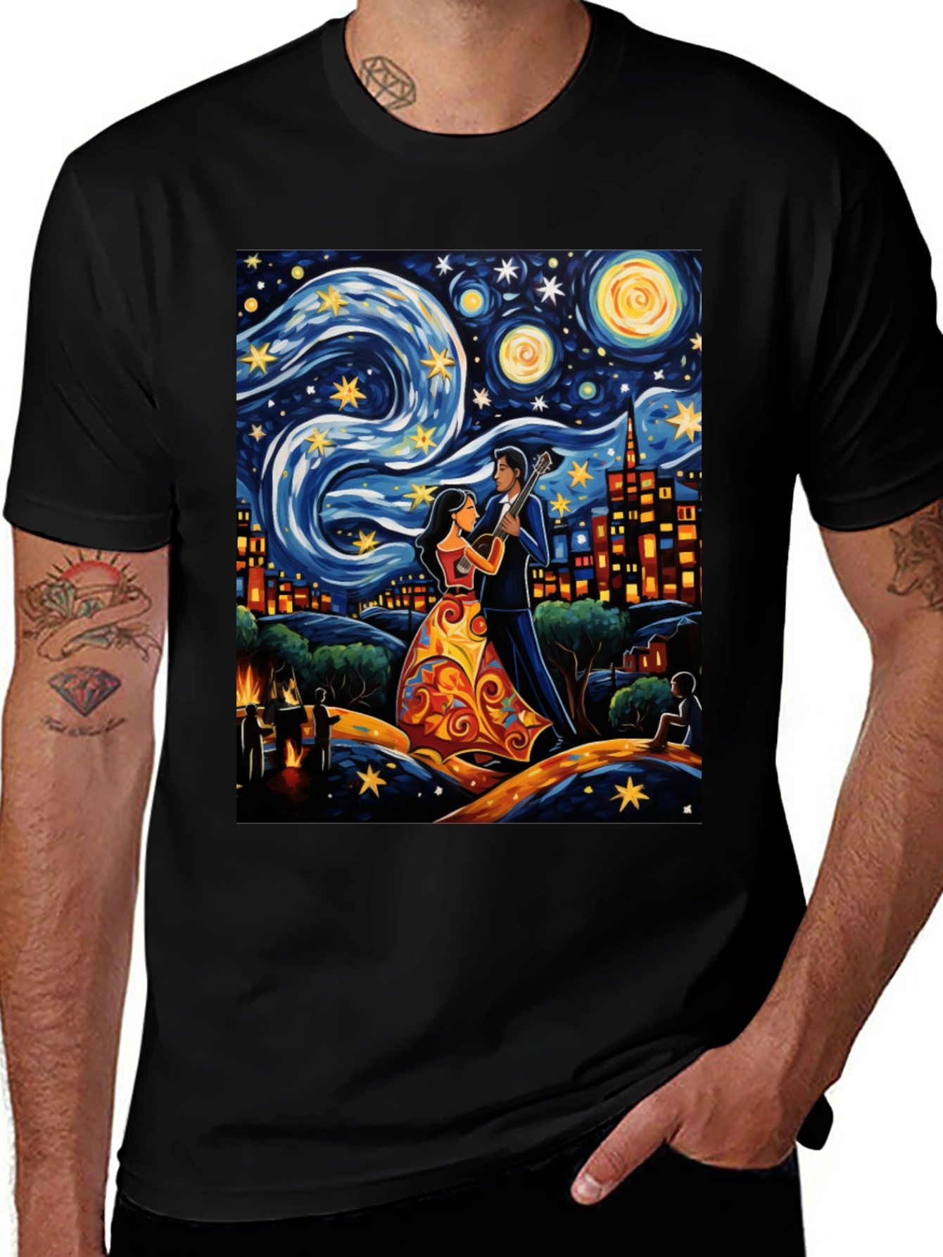 Starry Night Guitar T-Shirt