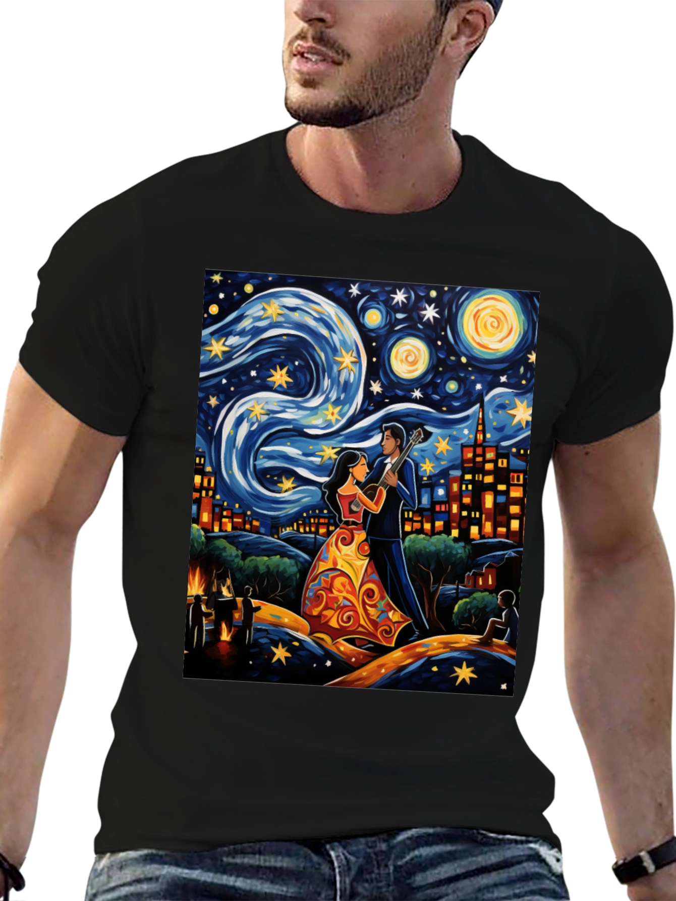 Starry Night Guitar T-Shirt