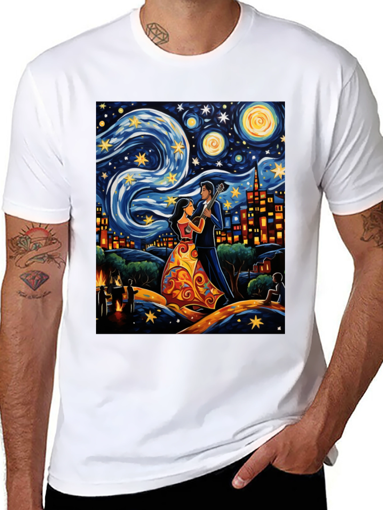 Starry Night Guitar T-Shirt