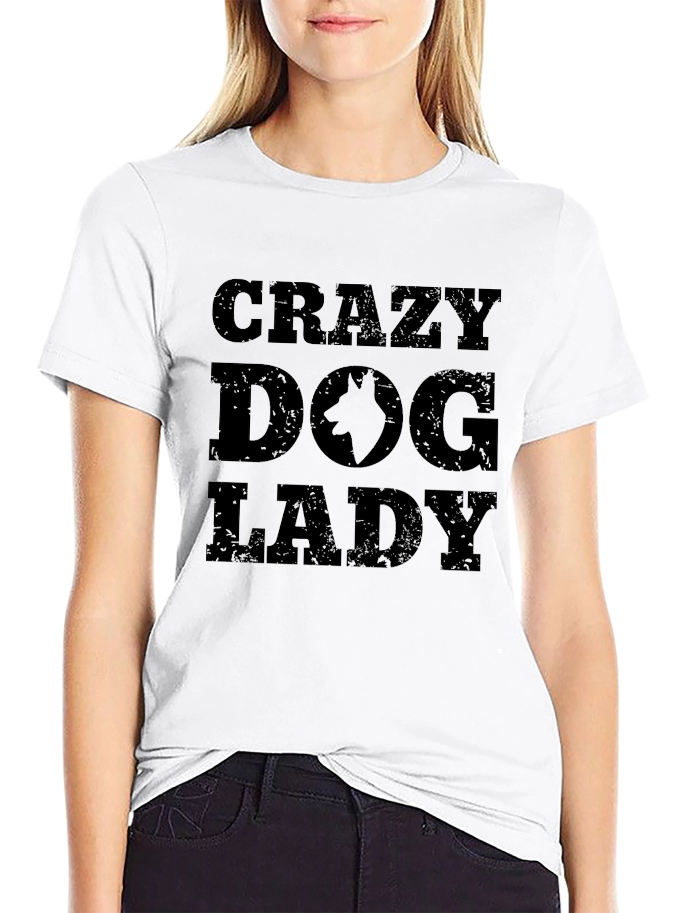 Crazy Dog Lady T-Shirt - Black Cotton Tee