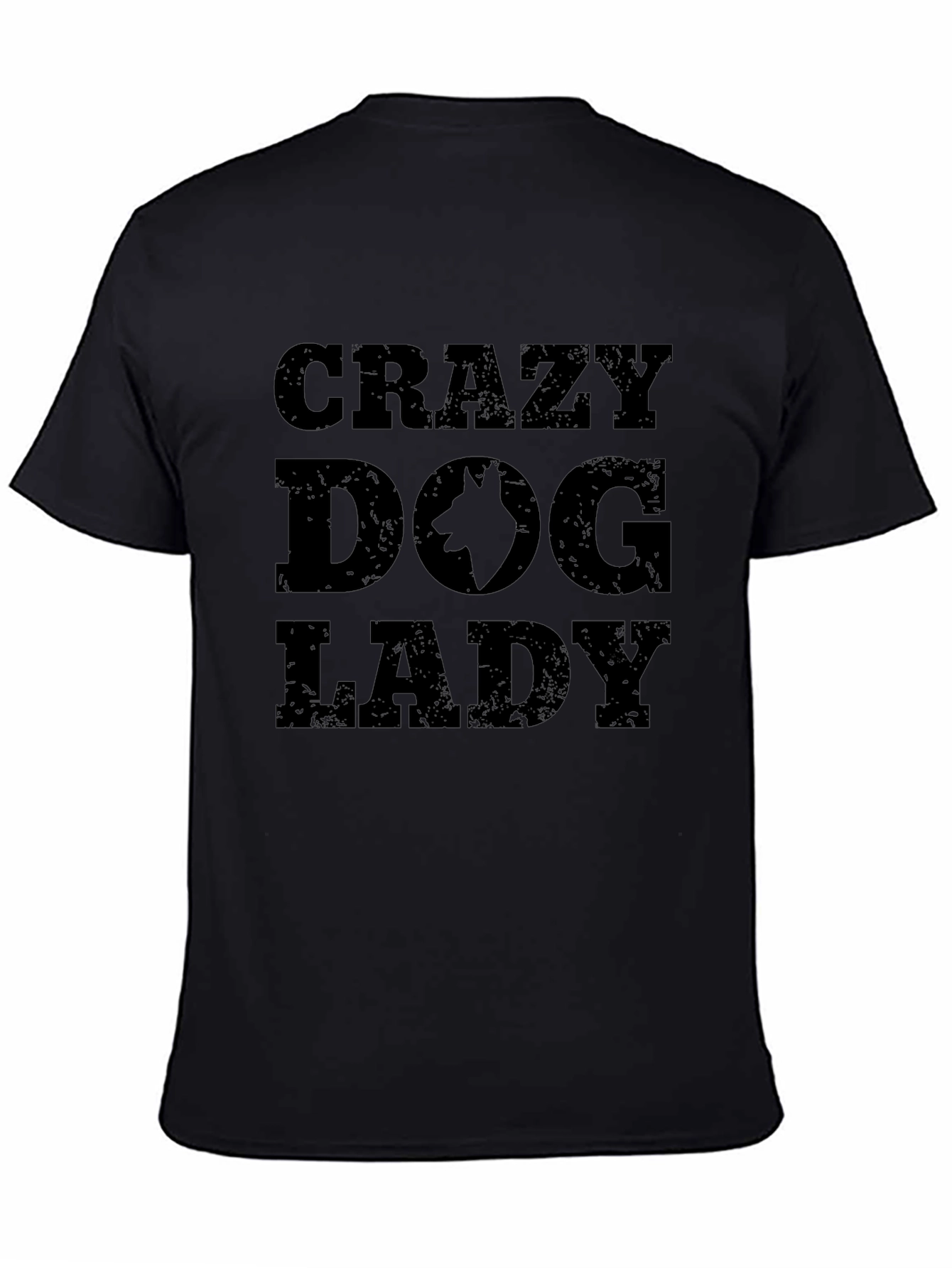 Crazy Dog Lady T-Shirt - Black Cotton Tee