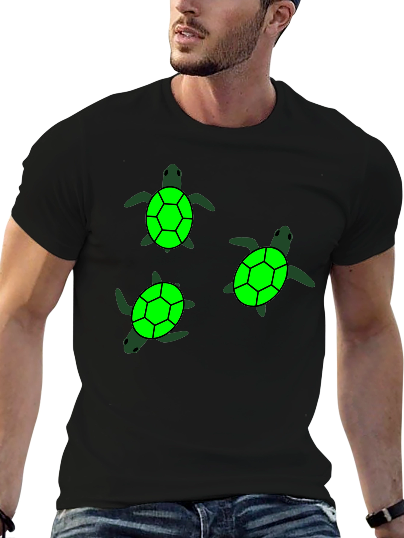 Turtle Graphic Black T-Shirt