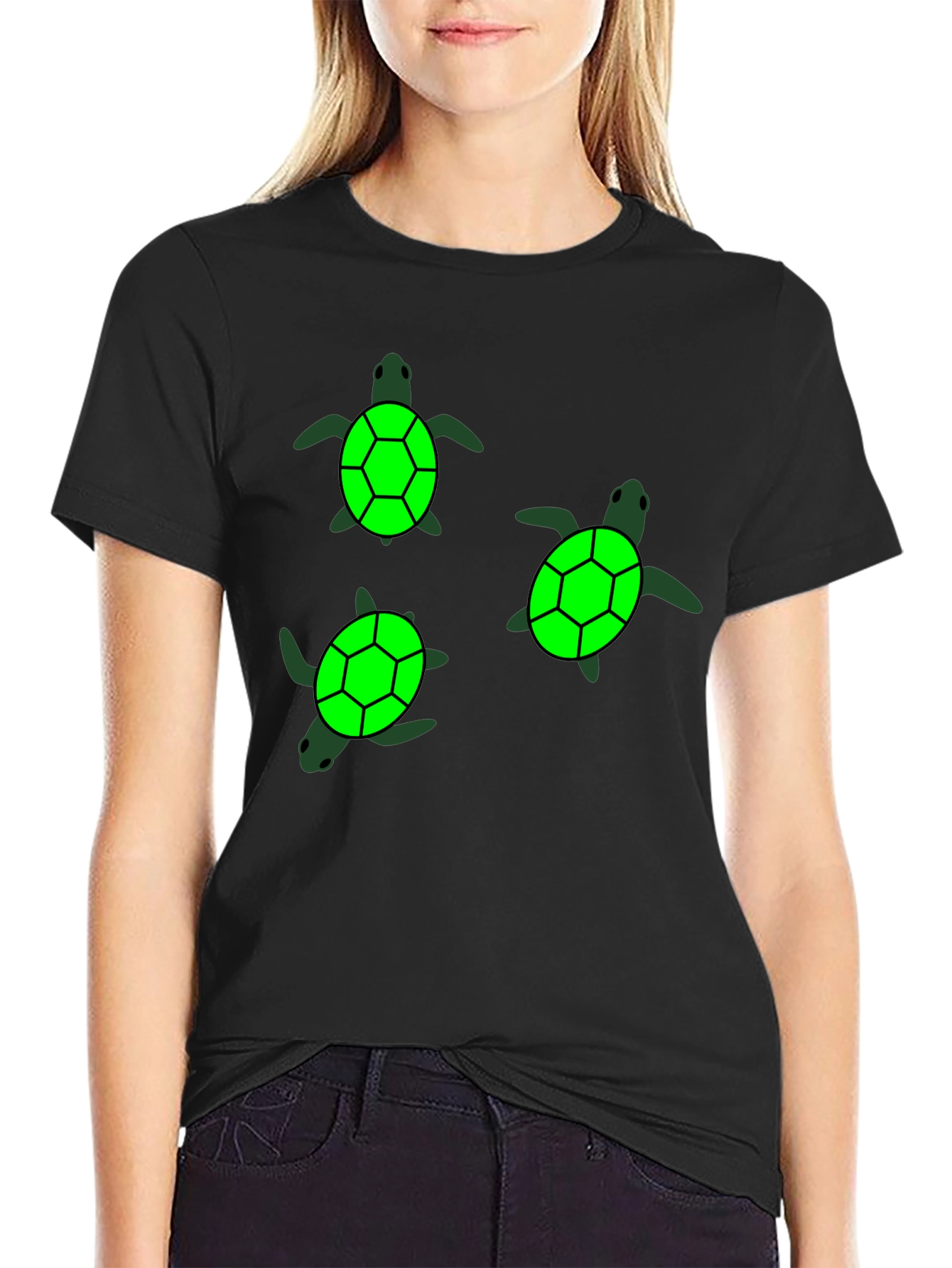 Turtle Graphic Black T-Shirt