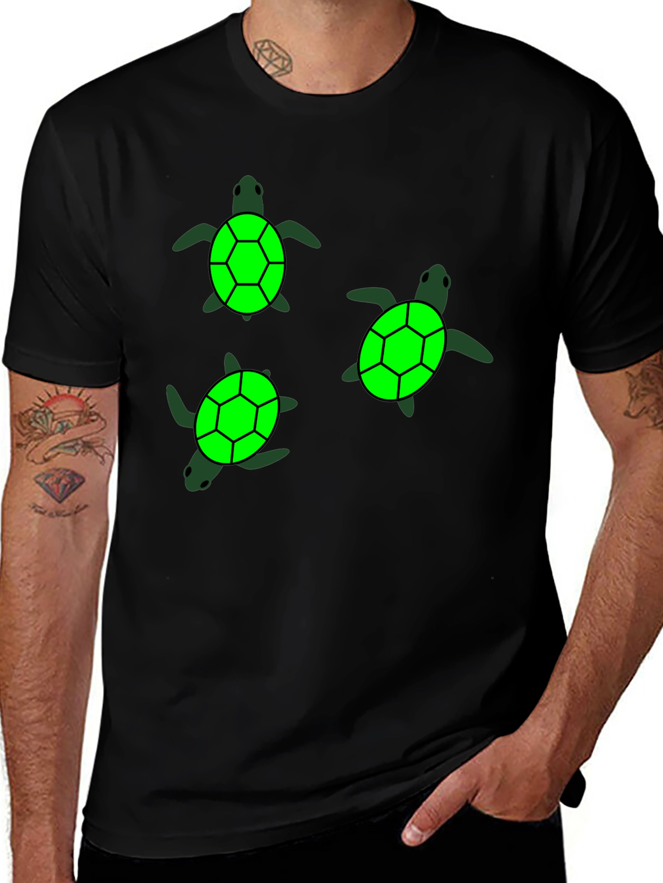 Turtle Graphic Black T-Shirt