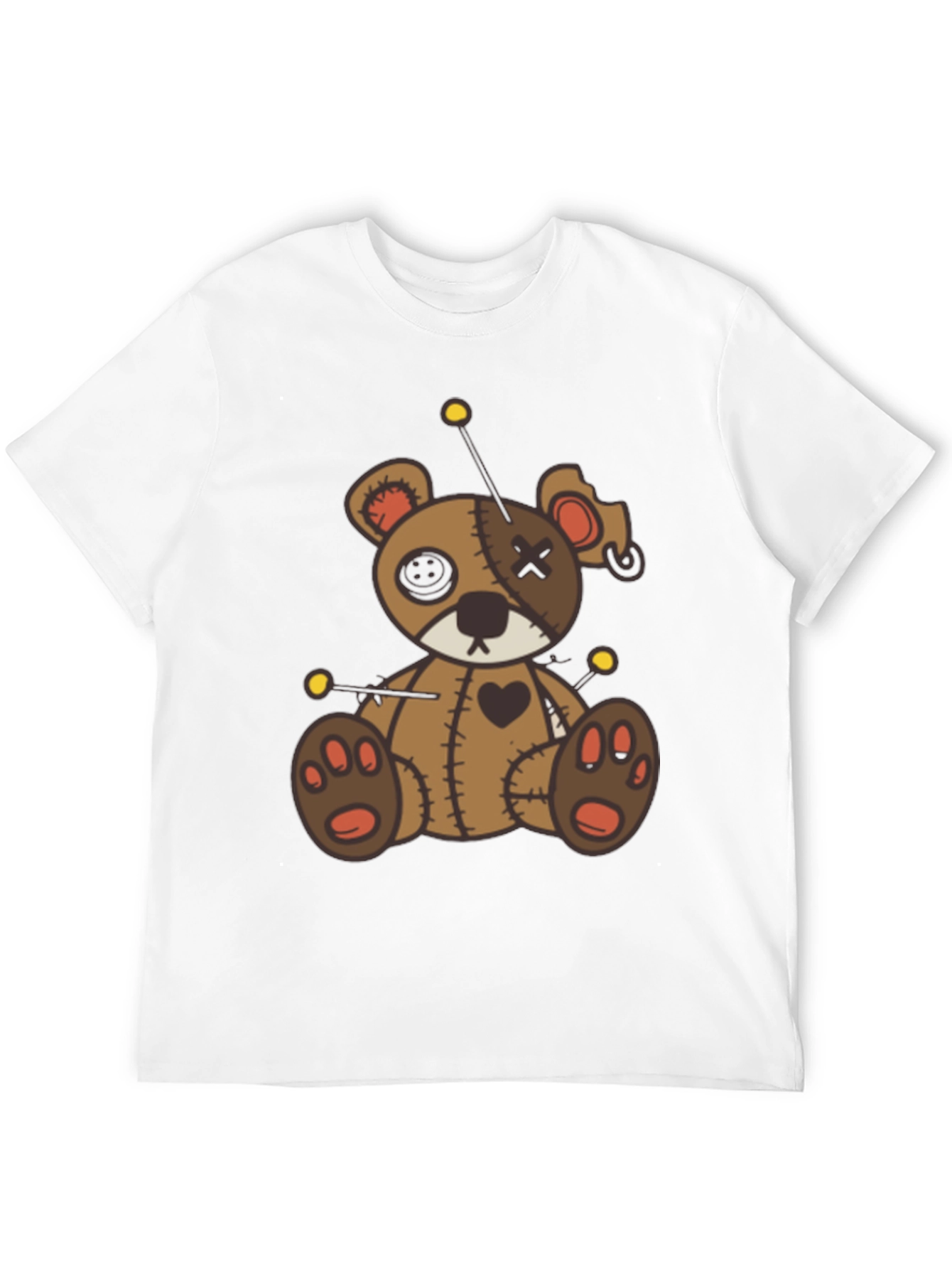 Voodoo Bear Graphic Tee - Unique Spooky Design