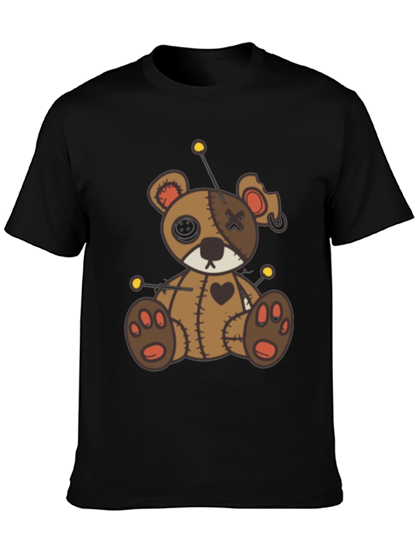 Voodoo Bear Graphic Tee - Unique Spooky Design
