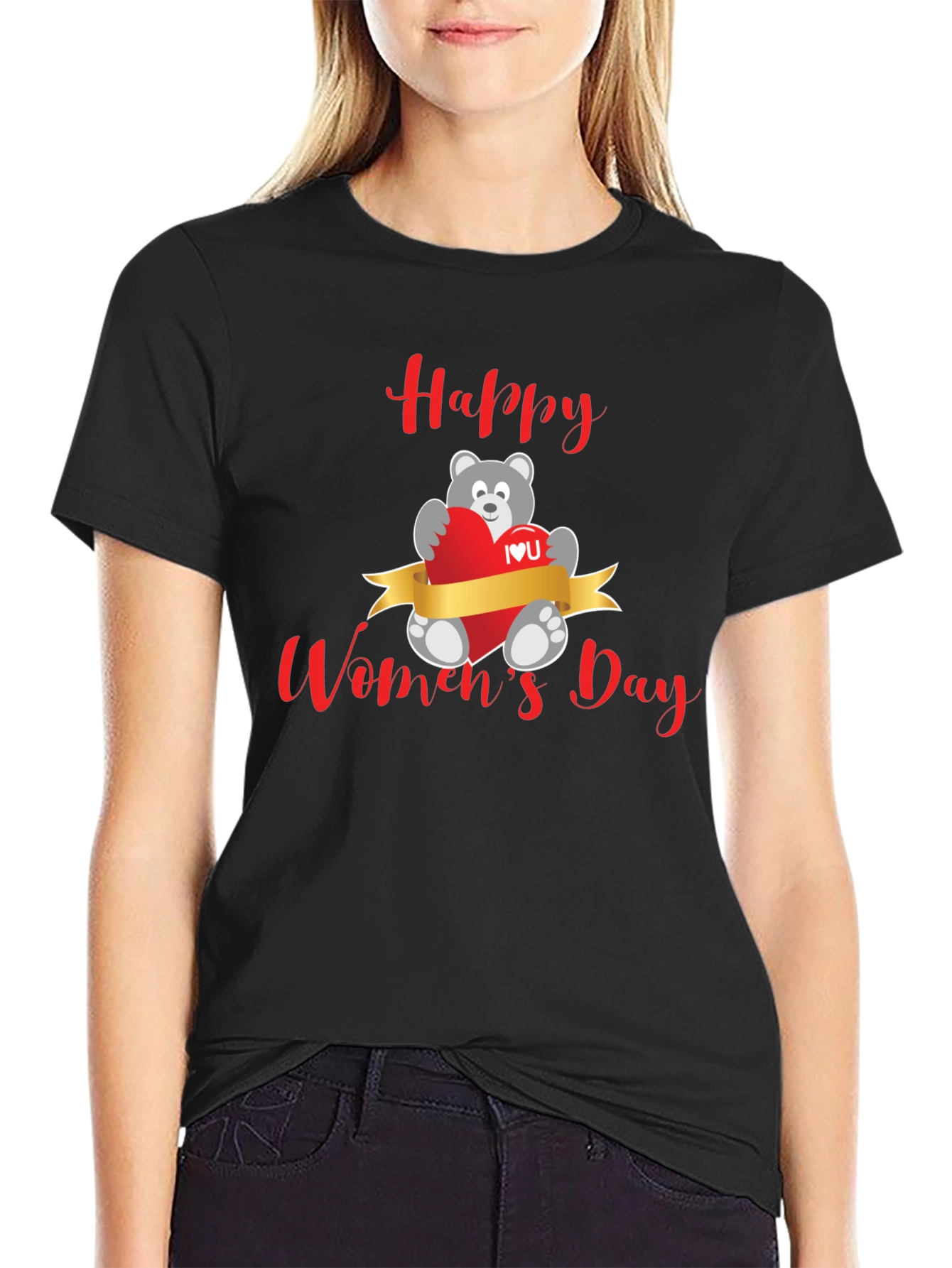 Happy Womens Day Bear T-Shirt