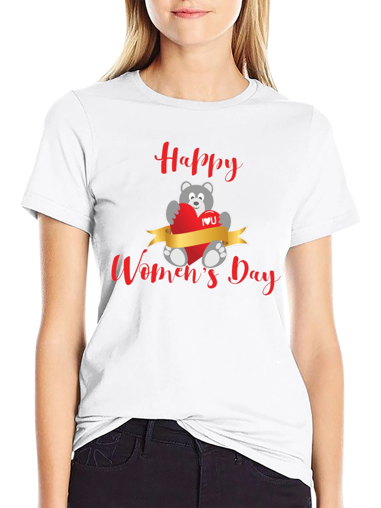 Happy Womens Day Bear T-Shirt