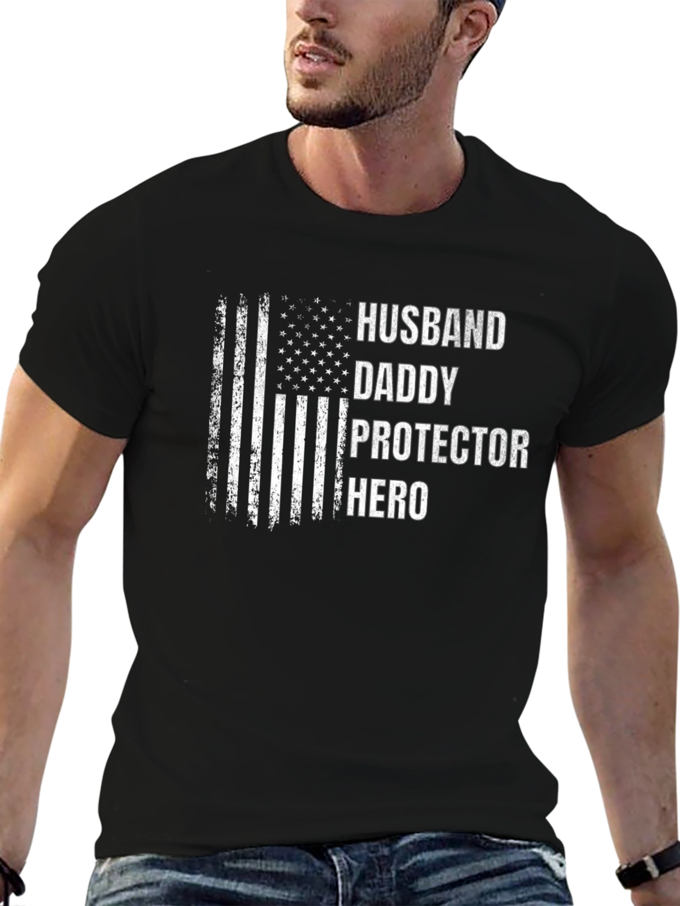 Husband Daddy Protector Hero Graphic T-Shirt