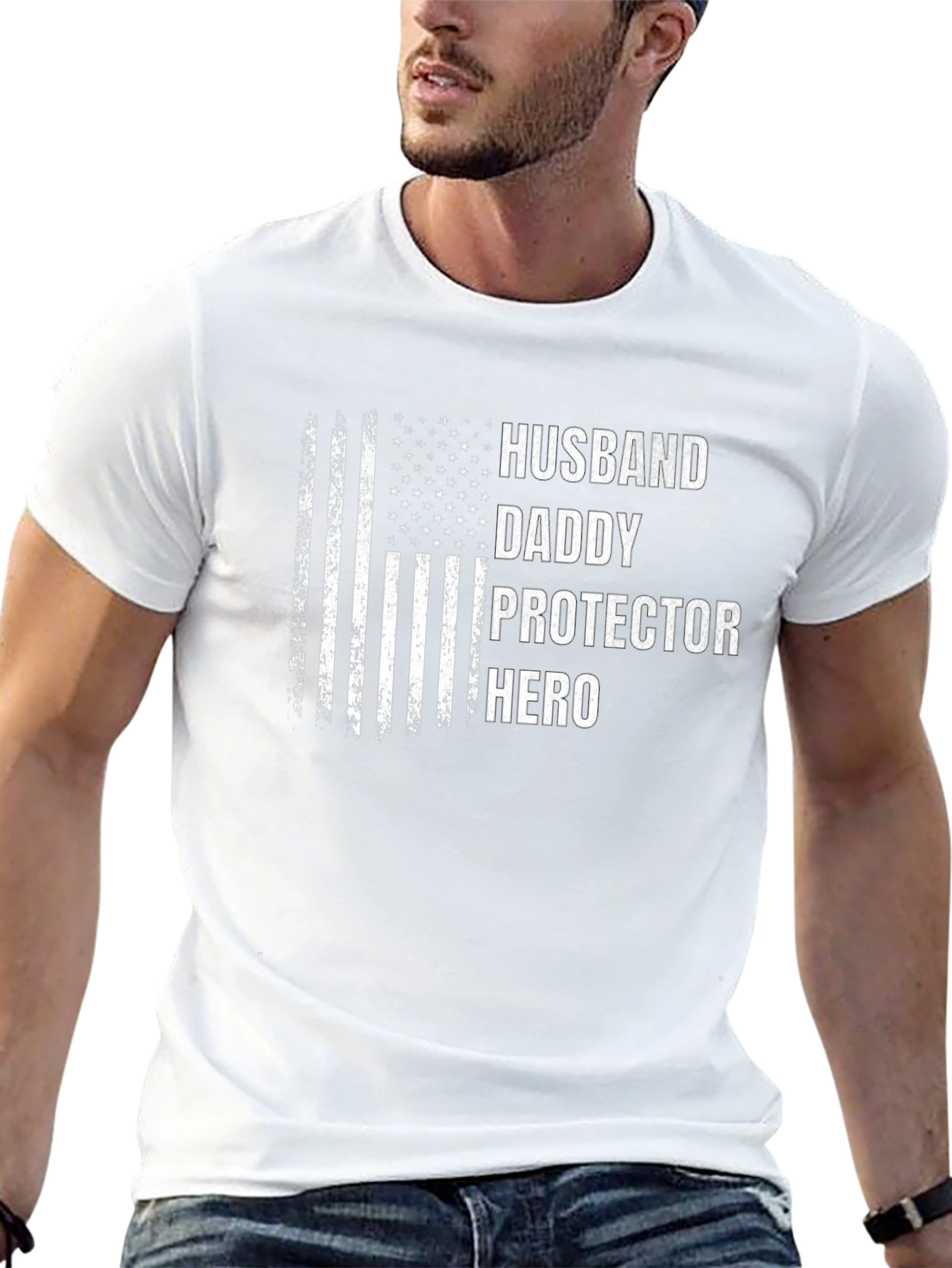Husband Daddy Protector Hero Graphic T-Shirt