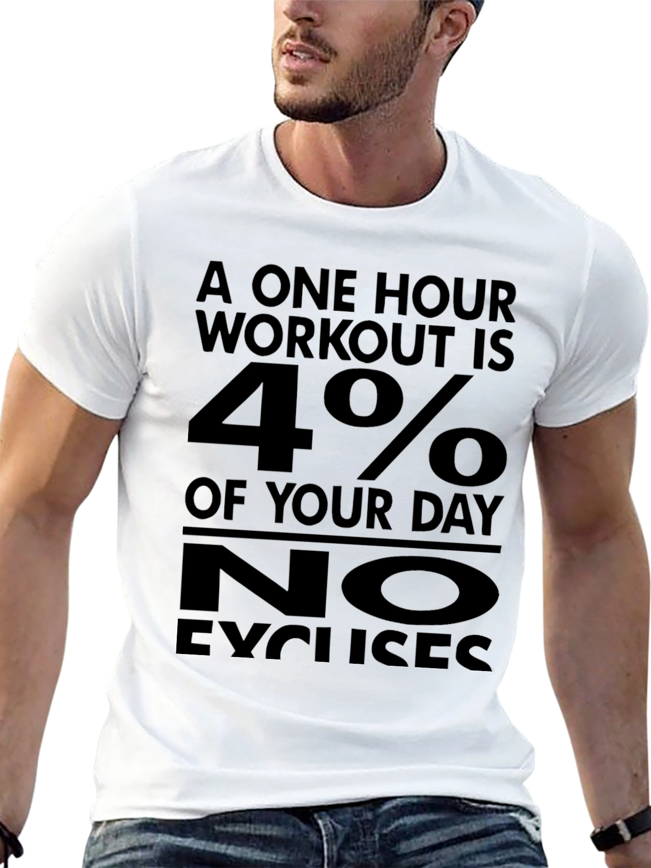 Workout Motivation Tee: No Excuses Gym Shirt