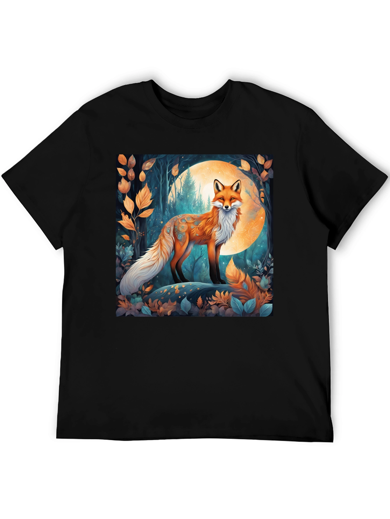 Fox in Moonlight Graphic Tee - Nature Inspired Design