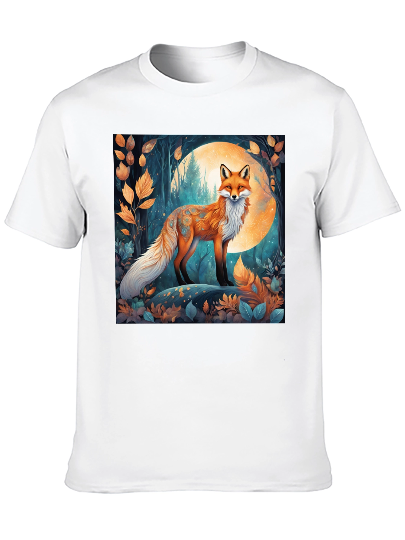 Fox in Moonlight Graphic Tee - Nature Inspired Design