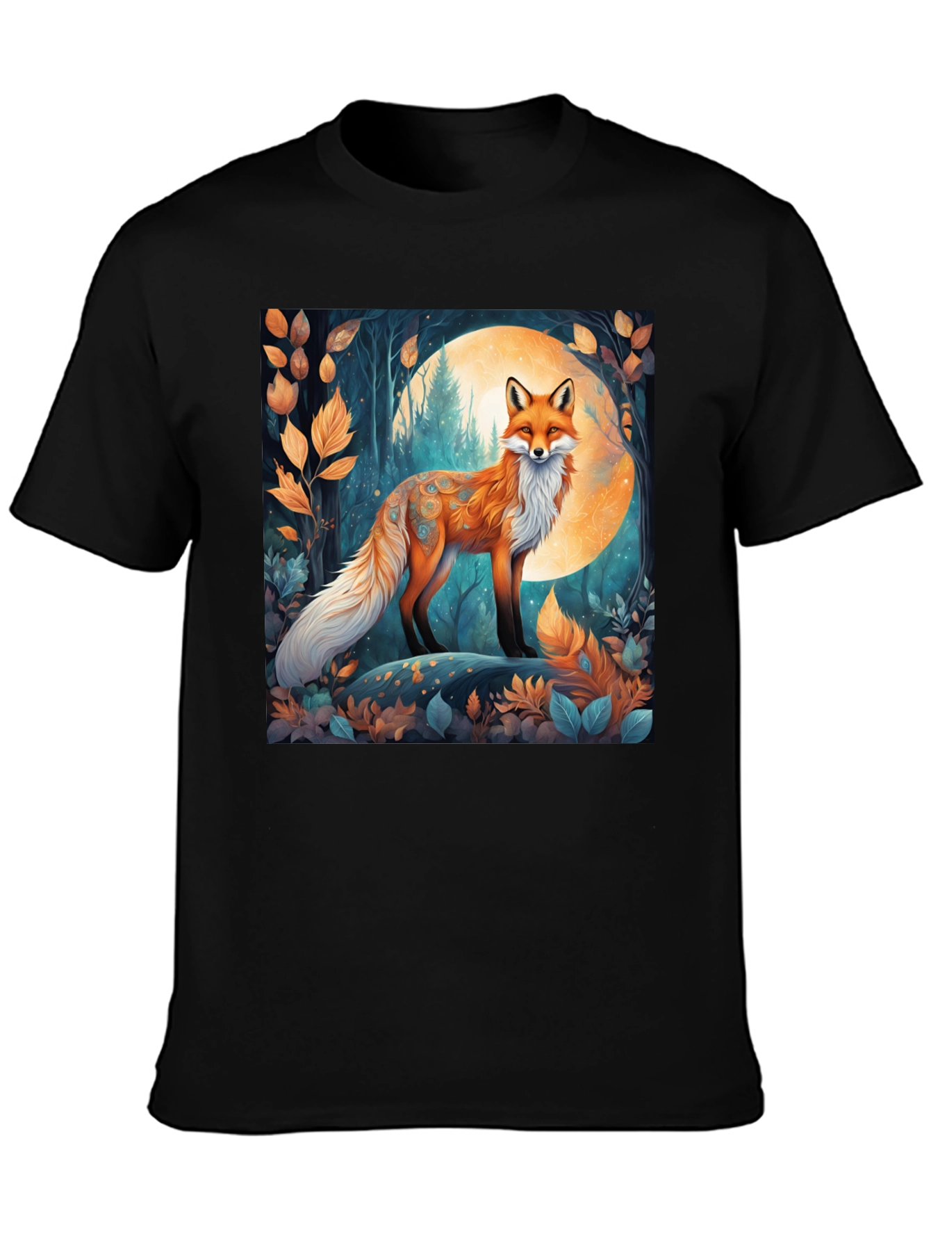 Fox in Moonlight Graphic Tee - Nature Inspired Design