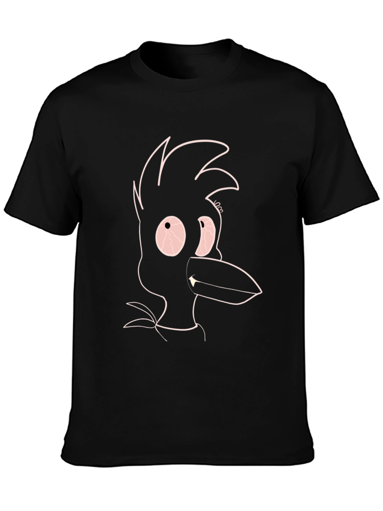 Unique Crow Graphic Black T-Shirt for Men