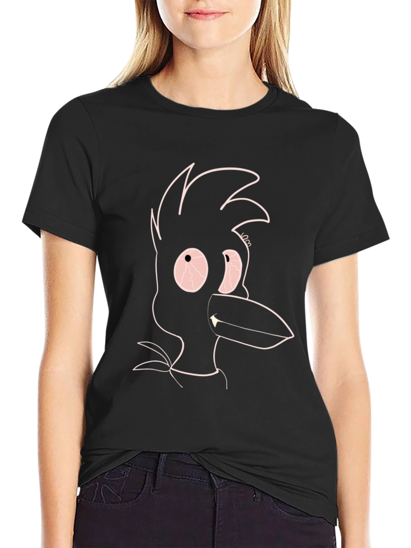 Unique Crow Graphic Black T-Shirt for Men