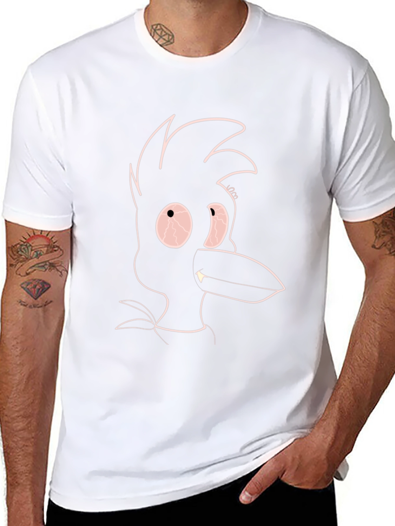 Unique Crow Graphic Black T-Shirt for Men