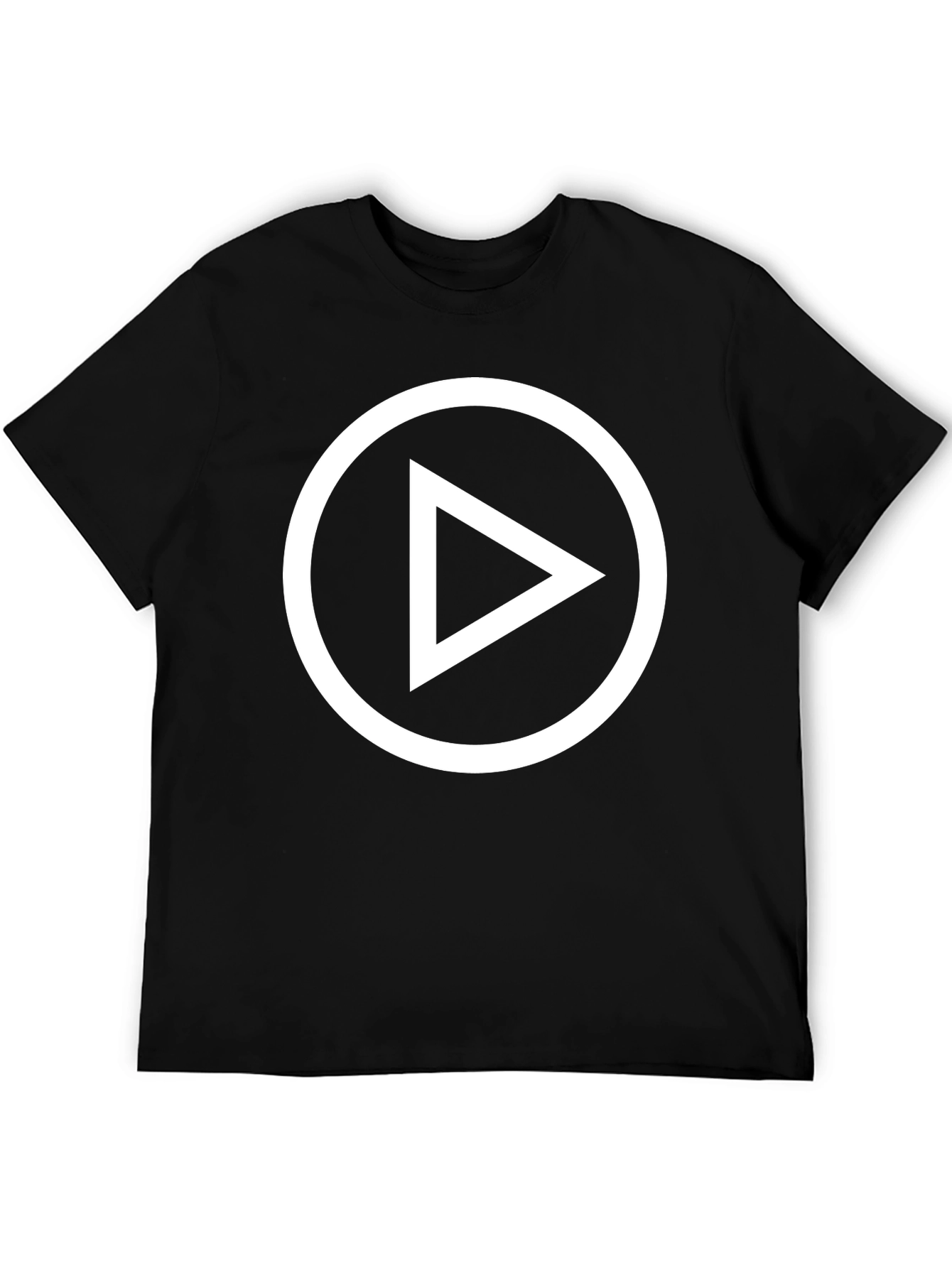Play Button Graphic Black T-Shirt