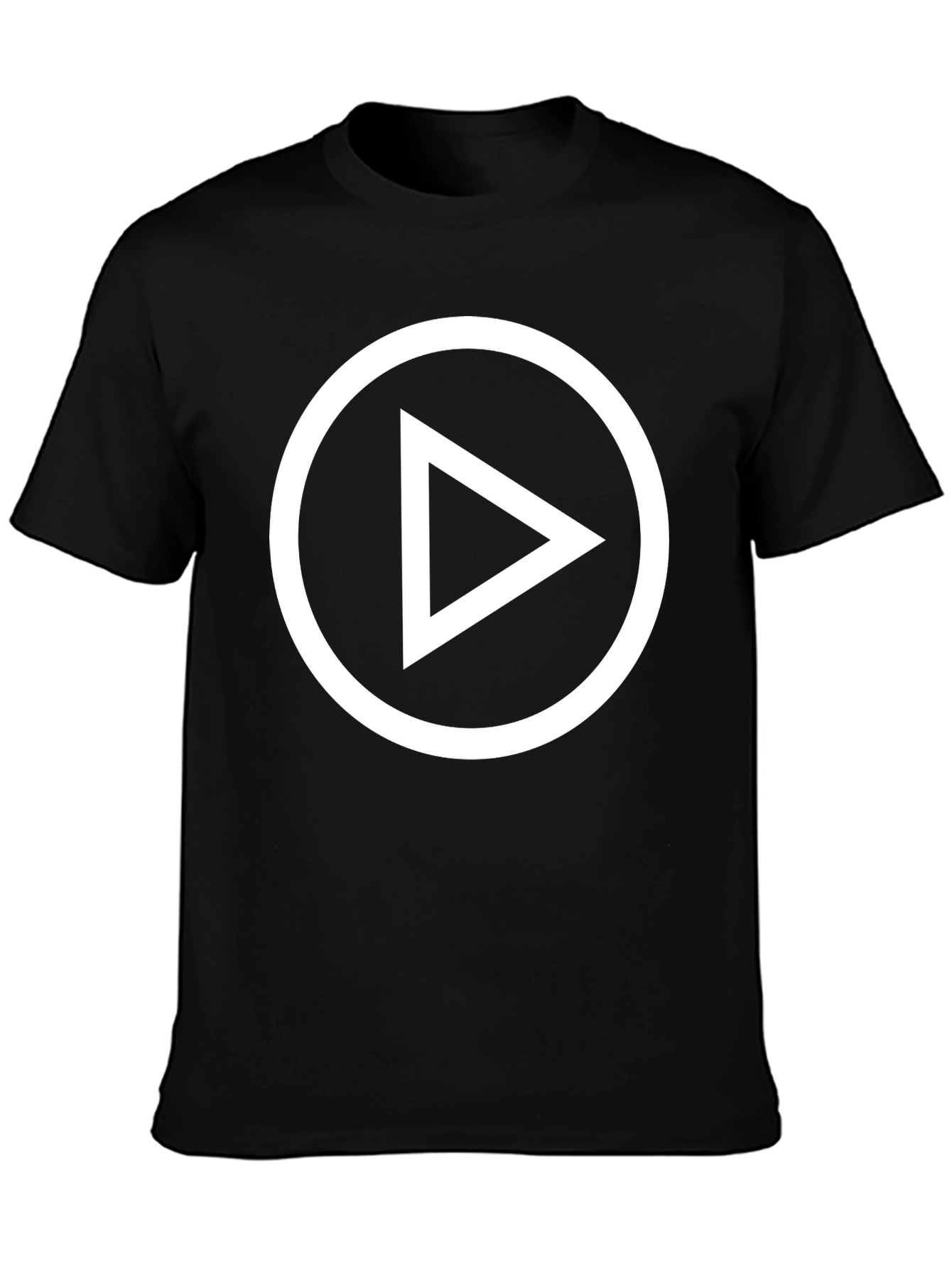 Play Button Graphic Black T-Shirt