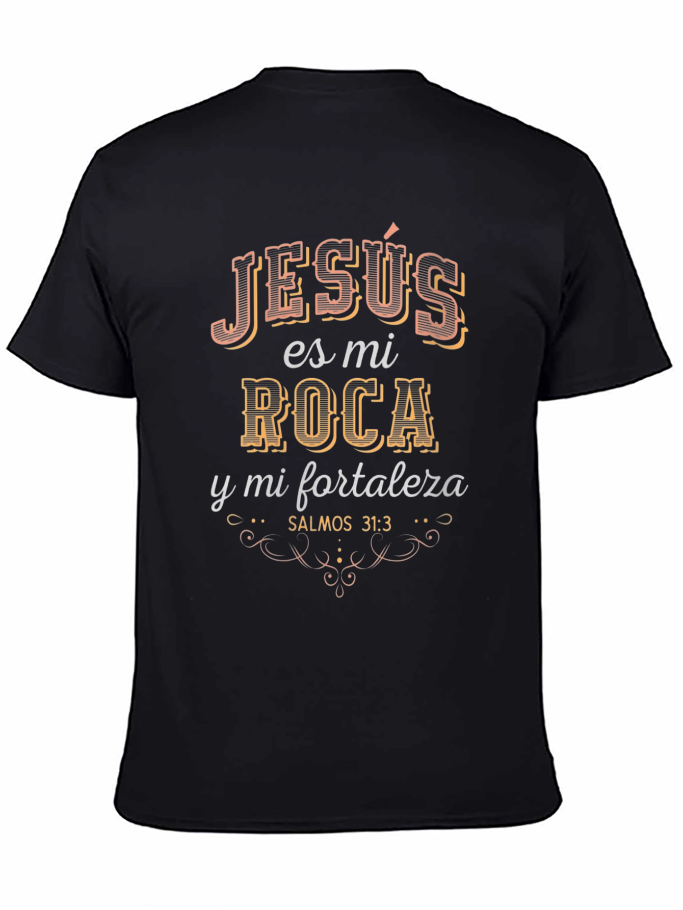 Jesus Es Mi Roca Black T-Shirt