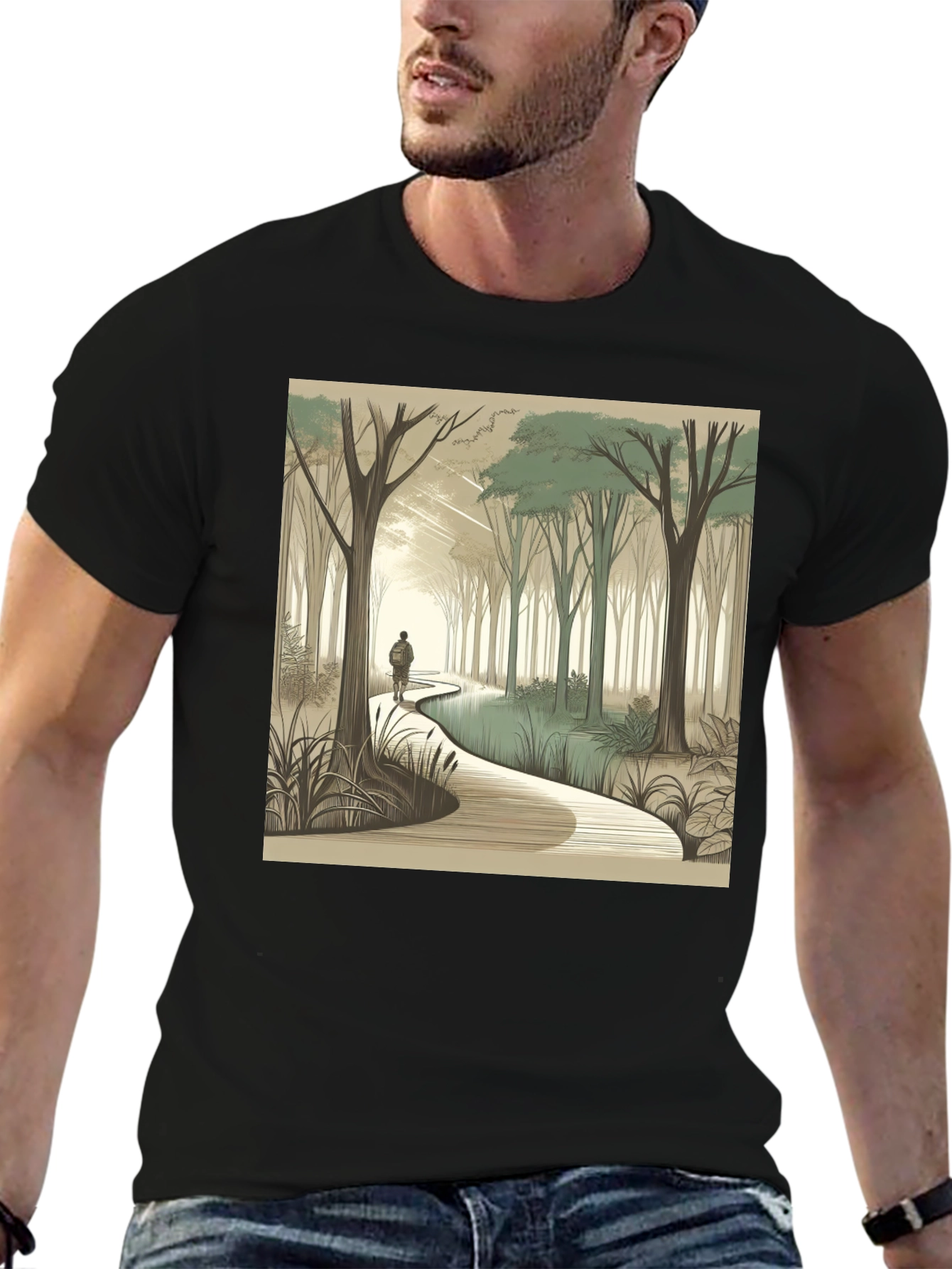 Nature Walk Graphic Tee - Black