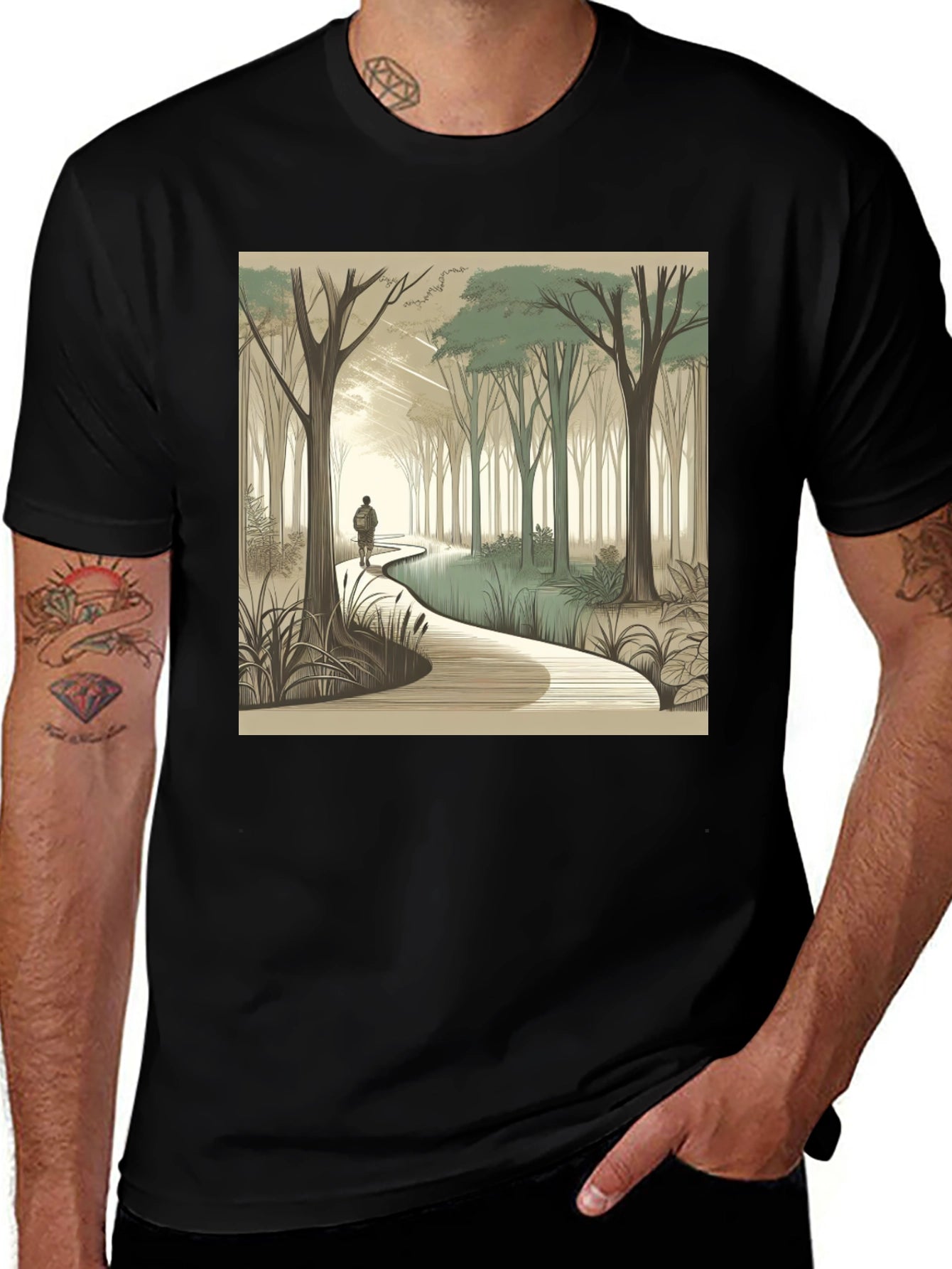 Nature Walk Graphic Tee - Black