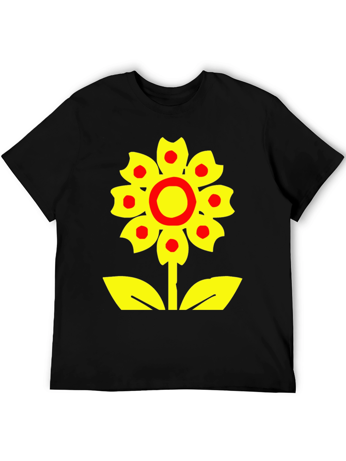 Bold Flower Graphic Tee - Black Cotton Blend