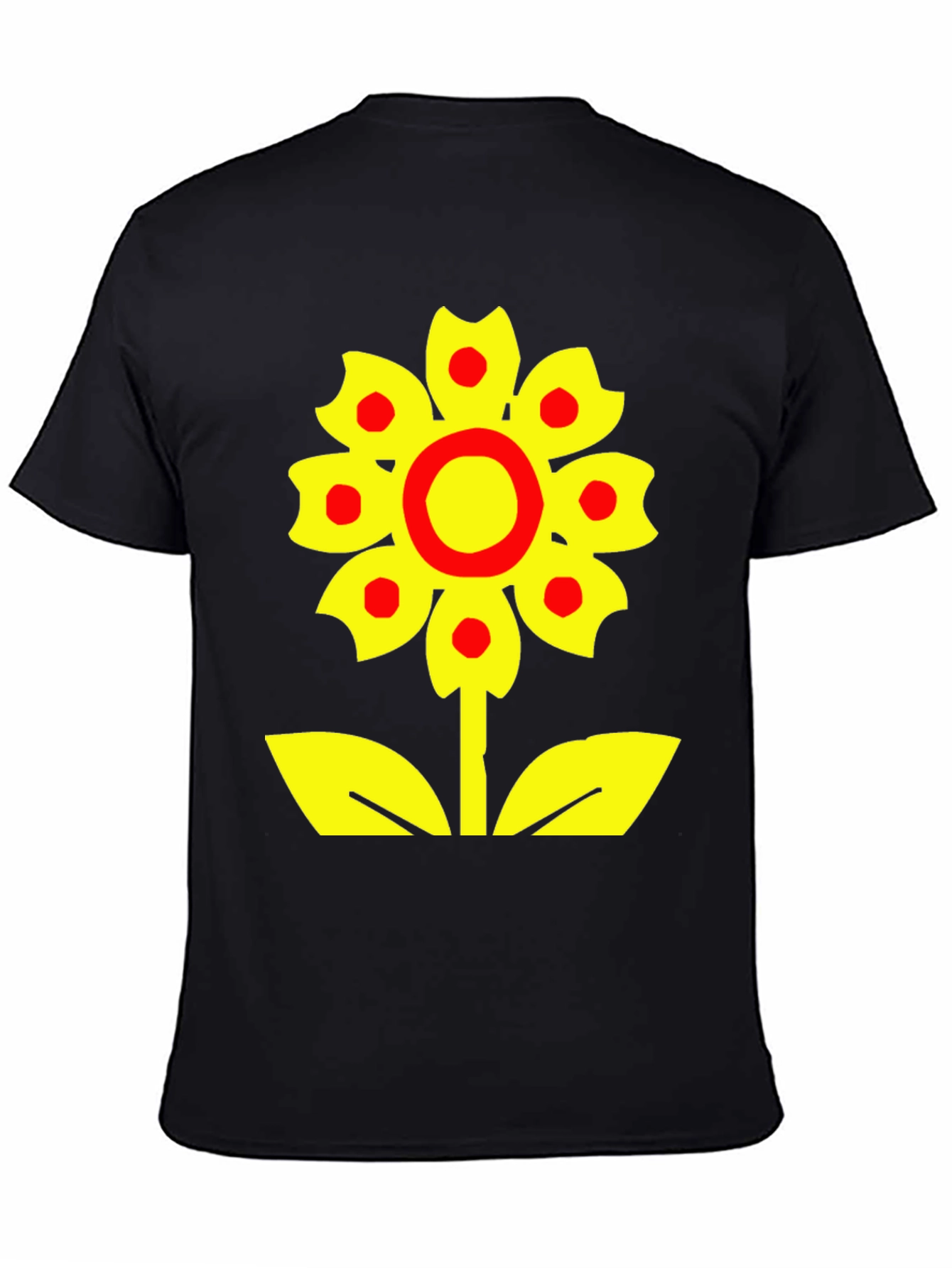 Bold Flower Graphic Tee - Black Cotton Blend