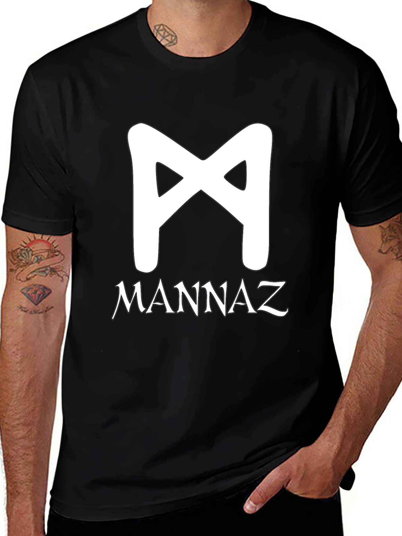Mannaz Rune T-Shirt - Black Graphic Tee