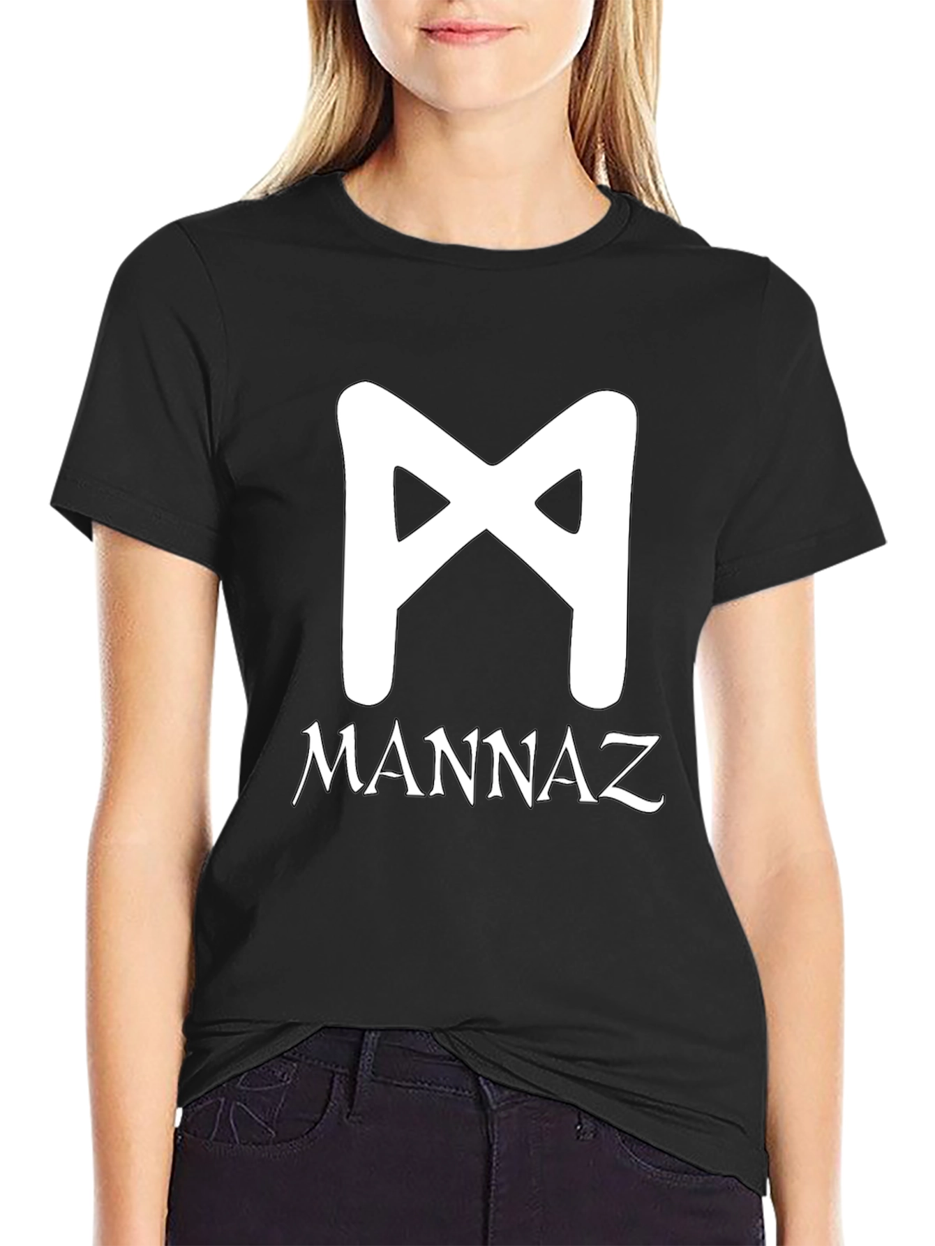 Mannaz Rune T-Shirt - Black Graphic Tee
