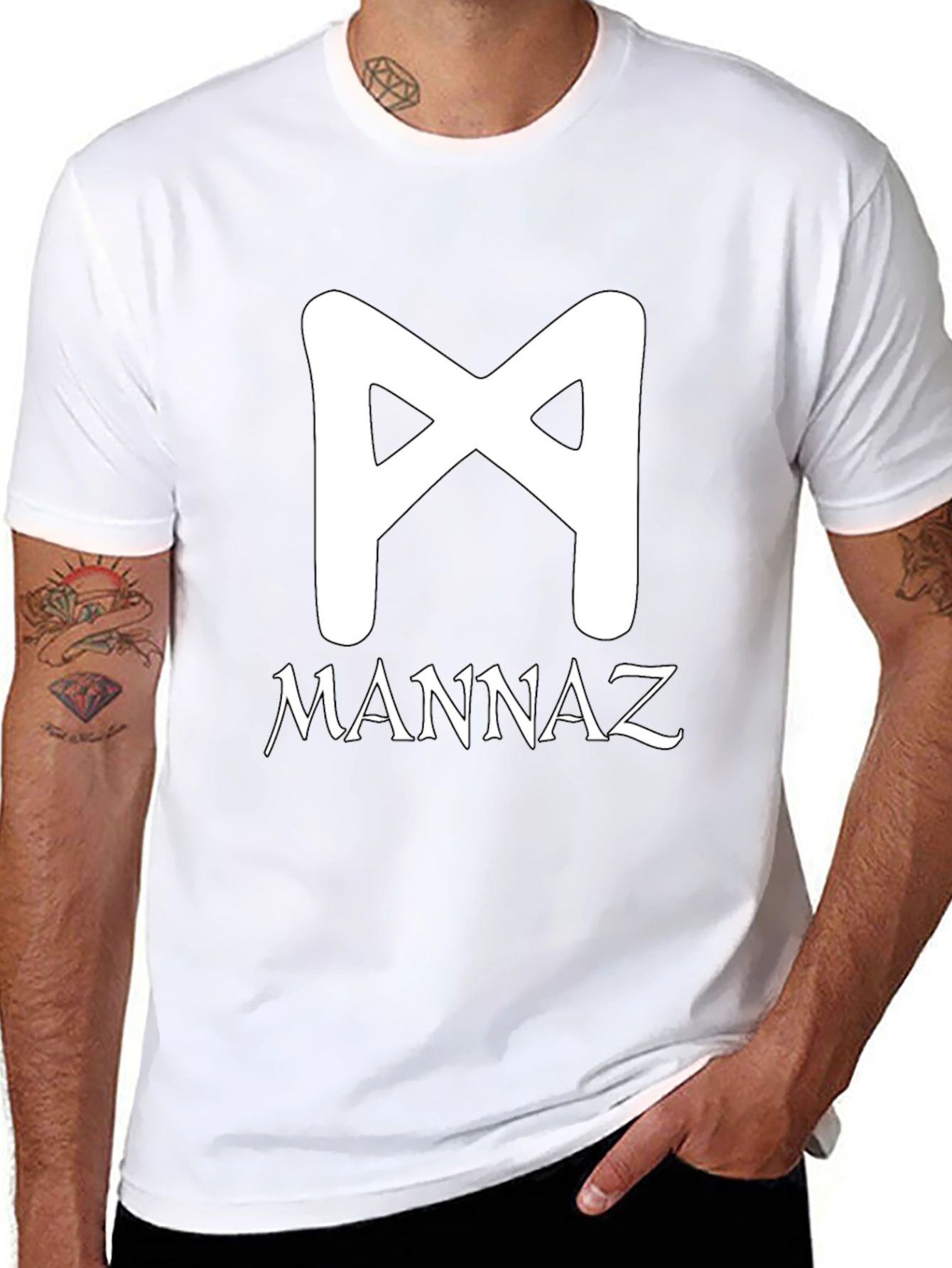 Mannaz Rune T-Shirt - Black Graphic Tee