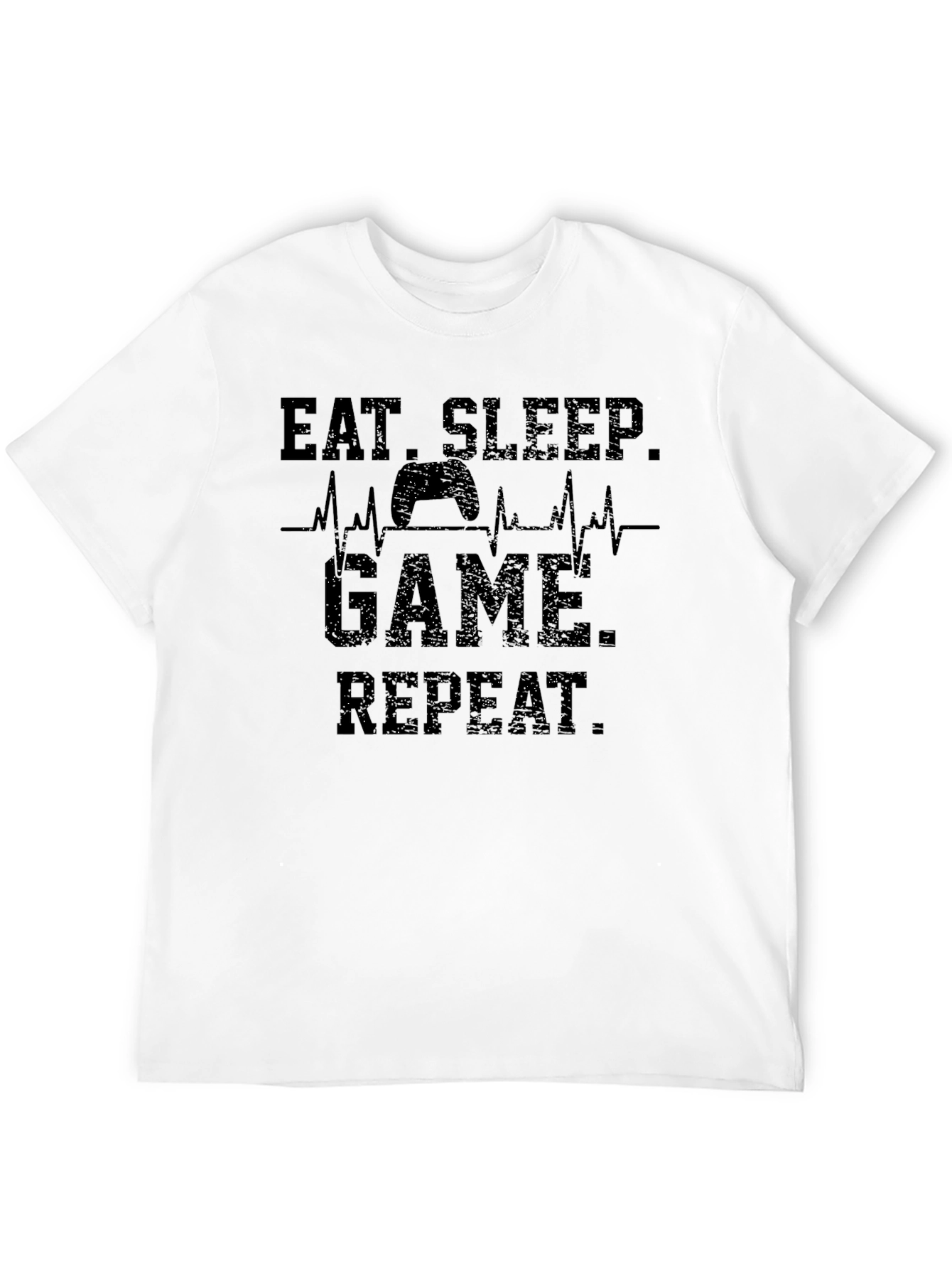 Eat Sleep Game Repeat Black T-Shirt