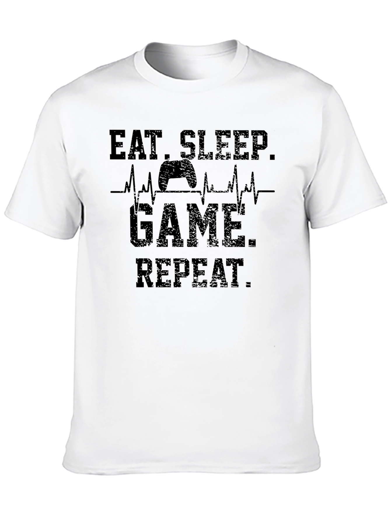 Eat Sleep Game Repeat Black T-Shirt