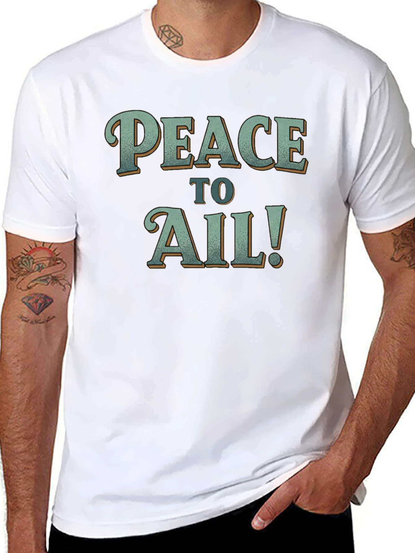 Peace to Ail! Graphic Tee - Comfy Black T-Shirt
