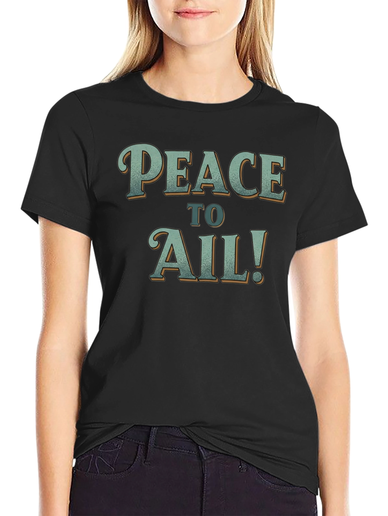 Peace to Ail! Graphic Tee - Comfy Black T-Shirt