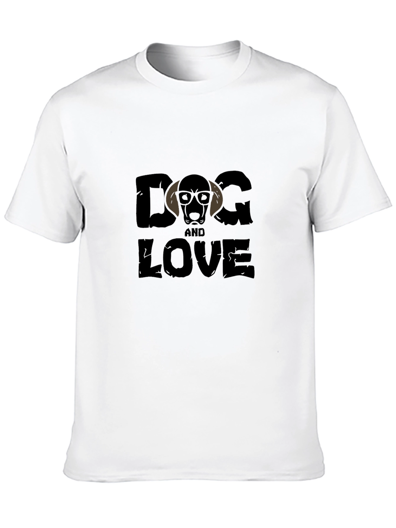 Dog and Love Graphic Tee - Black