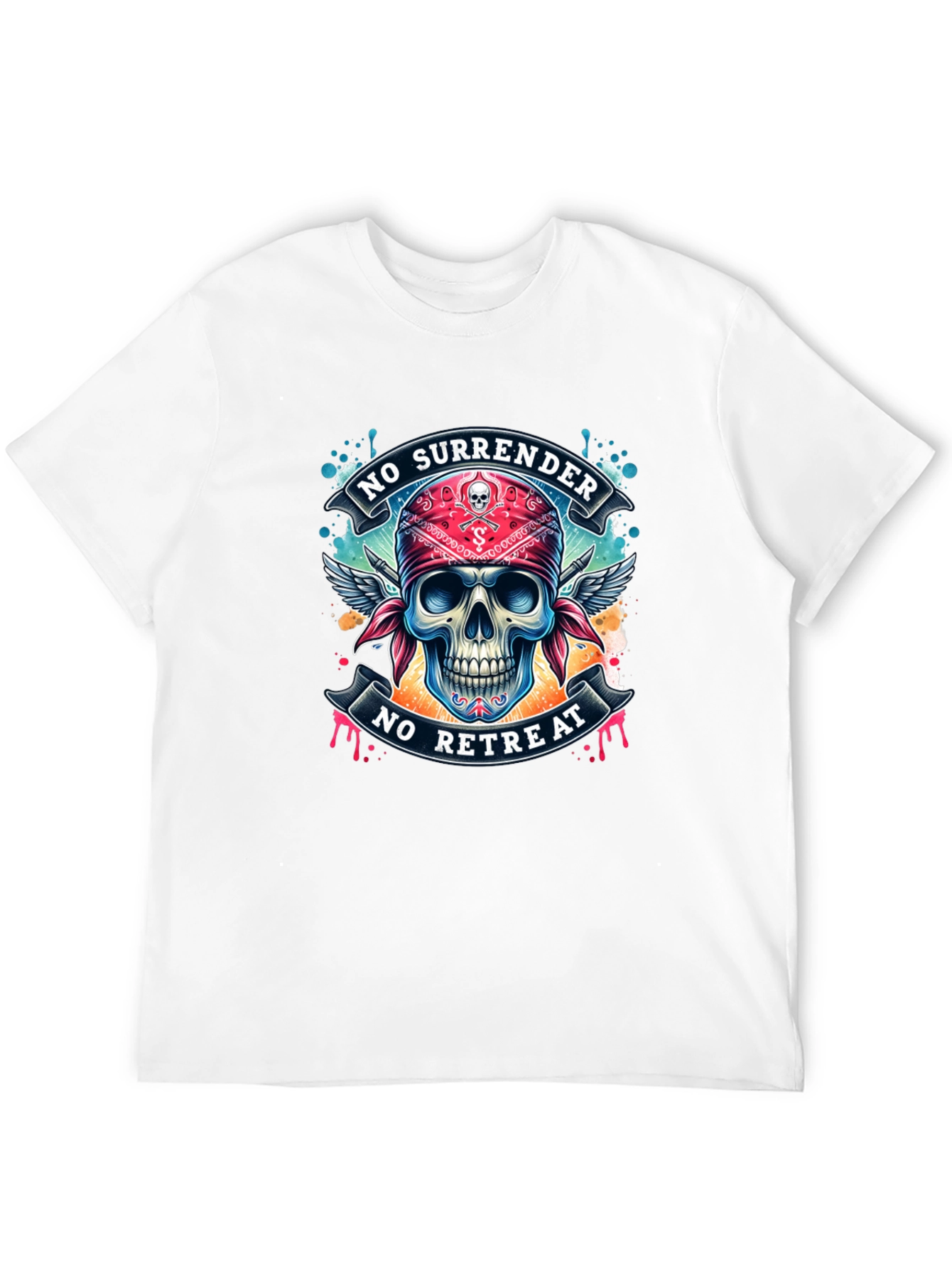 Skull Graphic Tee - No Surrender No Retreat